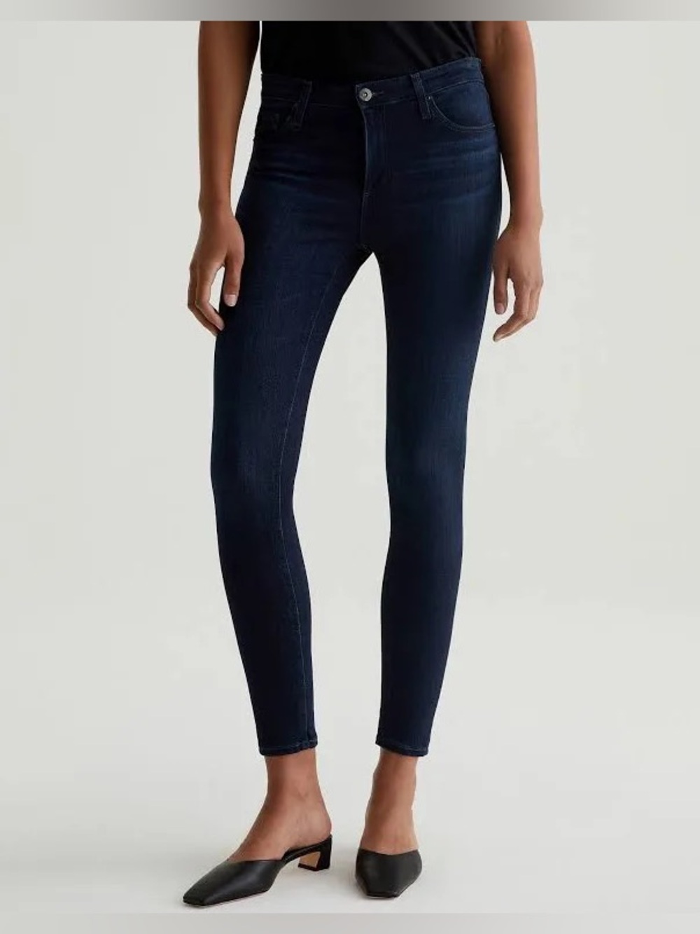 Super Skinny Ankle The Legging Ankle AG Black Denim Size 28 R